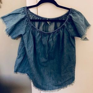 Target denim off the shoulder top